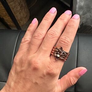 Elegant Floral Copper Ring